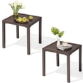 thumbnail image 1 of Crestlive Products Outdoor Side Table Set of 2,Small Square Metal End Table Weather Resistant Pool Side Tables for Patio Balcony(Brown), 1 of 7