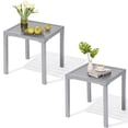 thumbnail image 1 of Crestlive Products Outdoor Side Table Set of 2,Small Square Metal End Table Weather Resistant Pool Side Tables for Patio Balcony（Light Gray), 1 of 7