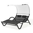 thumbnail image 1 of Crestlive Products Outdoor Steel Patio Double Black Chaise Lounge, Black, 1 of 7