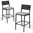 thumbnail image 1 of Crestlive Products Outdoor Bar Stools Set of 2, Patio Counter Height Barstools with Cushions, Outdoor Bar Chairs with Back & Footrest for Deck, Patio, Backyard, Garden, Poolside, Light Gray, 1 of 10