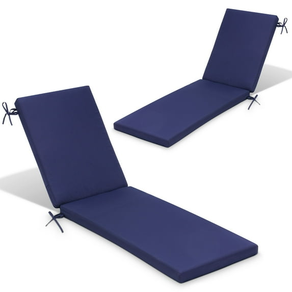 Crestlive Products Set of 2 Outdoor Chaise Lounge Cushion, Navy Blue