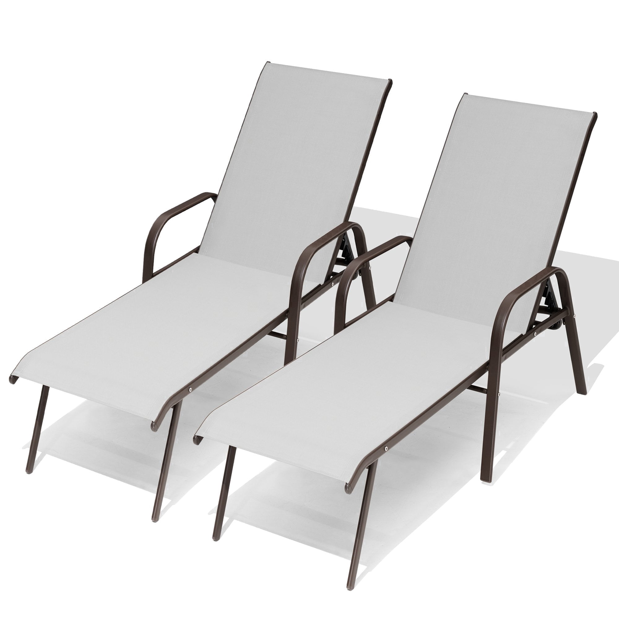 Crestlive Products Adjustable Steel Chaise Lounge Chair, 6‑Position