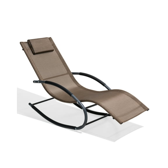 Crestlive Products  Steel Patio Rocking Lounge Chairs, Brown