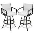 thumbnail image 1 of Crestlive Products Outdoor Swivel Bar Stools Set of 2, Patio Bar Height Chairs with Rust-Resistant Aluminum Frame, 360° Swivel Outdoor Bar Stools for Patio, Pool, Backyard, Bistro (Augustine Oyster), 1 of 7
