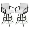 thumbnail image 1 of Crestlive Products White Outdoor Aluminum All-Weather Swivel Patio Bar Stools (Set of 2), 1 of 5