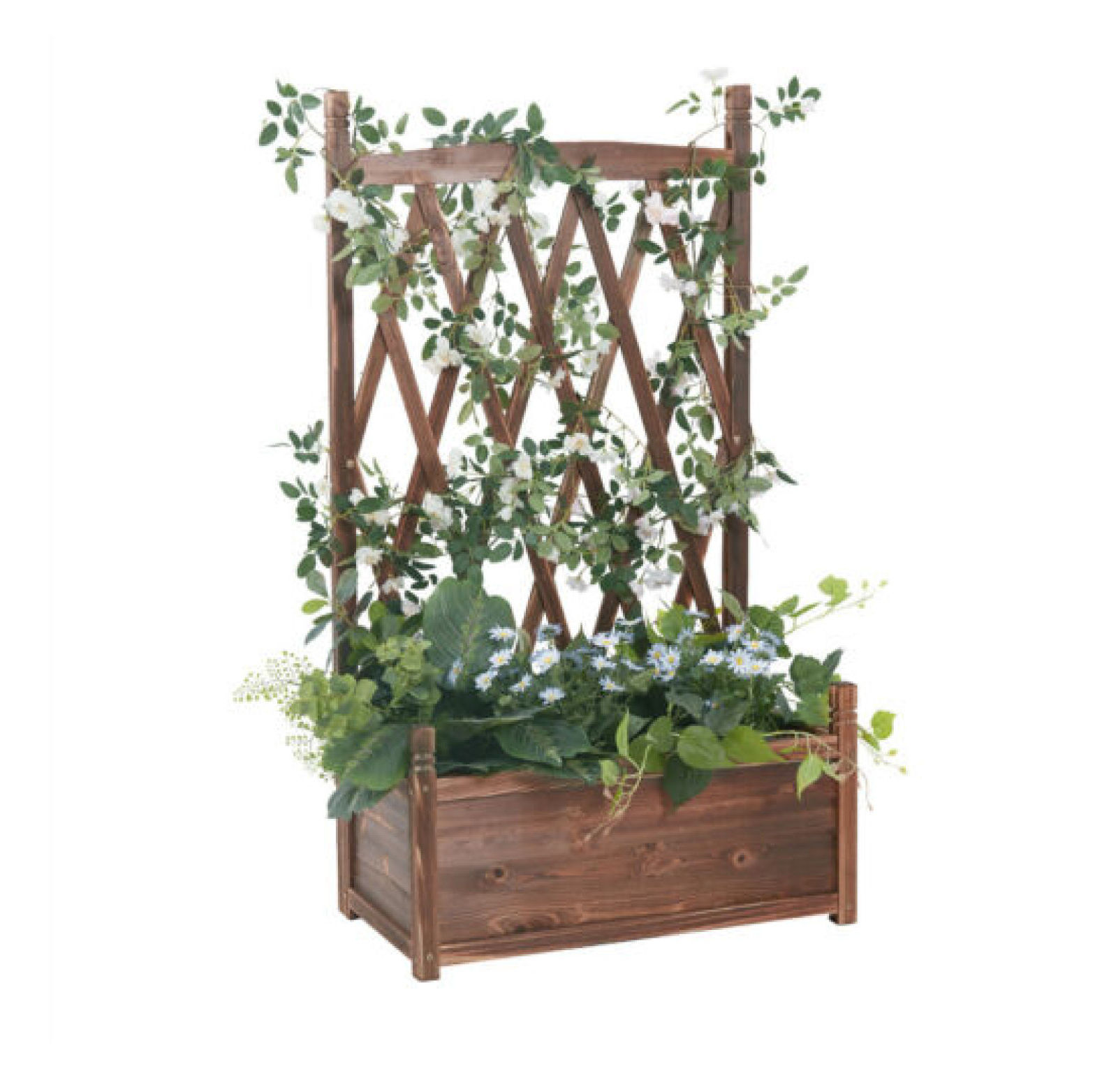 Crestora Raised Garden Bed with Trellis Garden Box for Vine Climbing