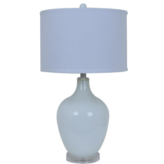 Crestview Avery White Table Lamp White Glass Finish CVABS811A