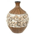 thumbnail image 1 of Crestview Ceramic Vase W/Clamshell In Ceramic,Clamshell,Rattan CEVV0097L, 1 of 2