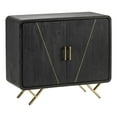thumbnail image 1 of Crestview Collection 2-Door Wood Buffet & Sideboard Accent Cabinet in Black/Gold, 1 of 6