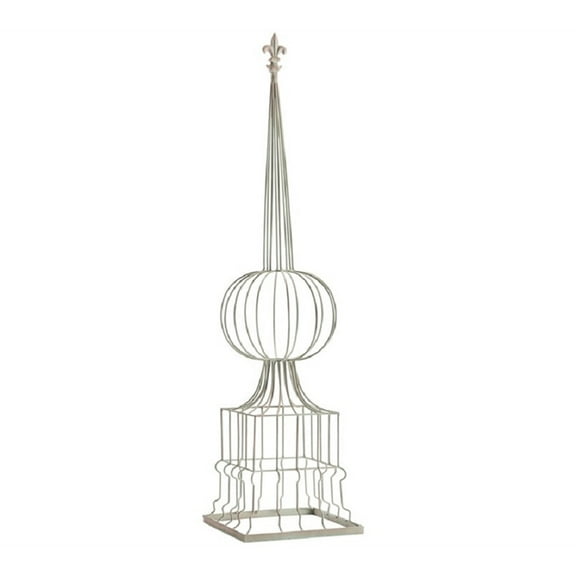 Crestview Collection 48"H Acadia Metal Finial Stand with Square Base in Gray