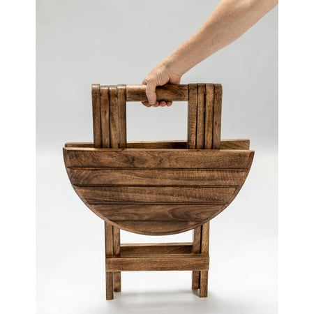 Crestview Collection Andrea Mango Wood Folding Table in Brown