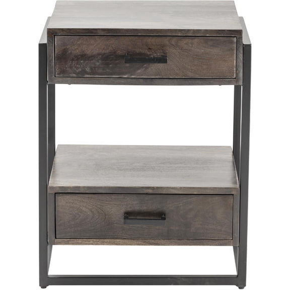 Crestview Collection Beckett Mango Wood 2-Drawer End Table in Brown Stained