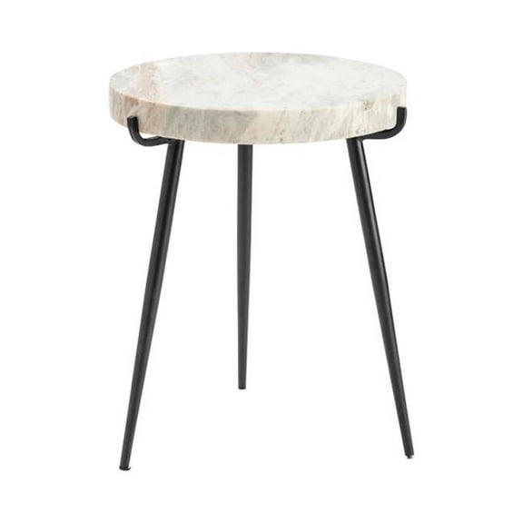 Crestview Collection CVFNR839 18 x 18 x 23 in. Maxwell Accent Table with Thick Marble Top