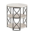 thumbnail image 1 of Springfield Grey Metal and White Wood Tiered Accent Table Black Metal, 1 of 4