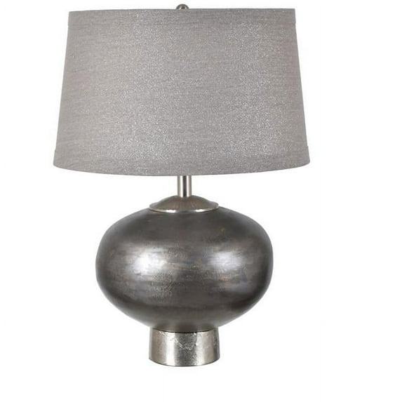 Morrow Textured Table Lamp Gray Metal 23.5"Ht. Transitional Style