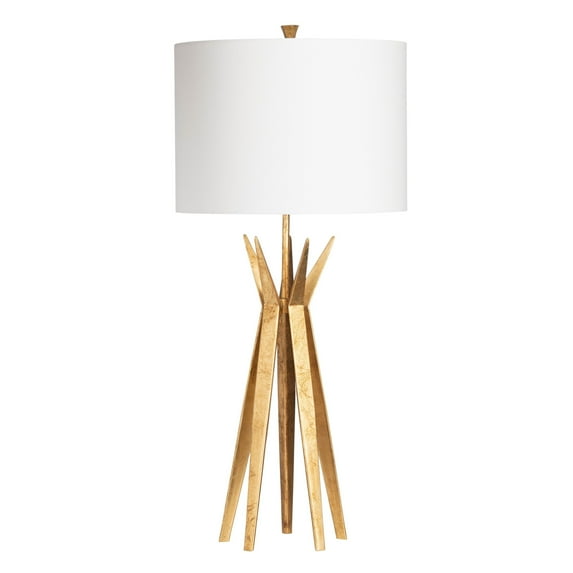 Crestview Collection Capri 3-Way Metal Table Lamp with White Linen Shade