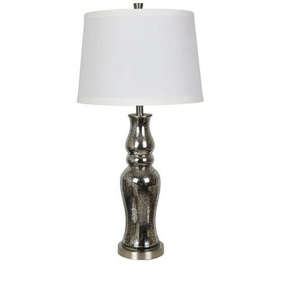 Crestview Collection Chloe 34"H Pewter Table Lamp II - Set of 2 - 34"H x 17"Rnd