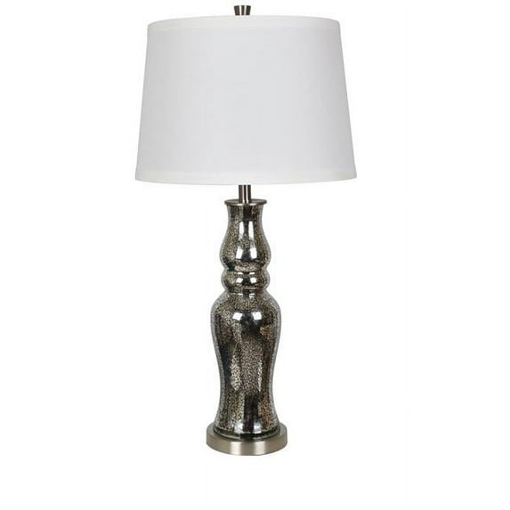 Crestview Collection Chloe 34"H Pewter Table Lamp II - Set of 2 - 34"H x 17"Rnd