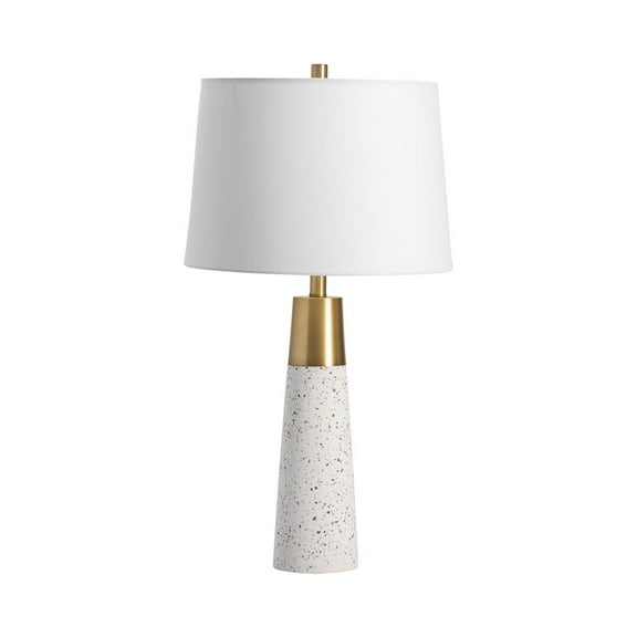 Crestview Collection Claire Stone Table Lamp in White