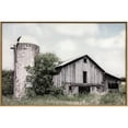 thumbnail image 1 of Crestview Collection Country Silo Tempered Glass Art With Oak Frame in Blue, 1 of 1