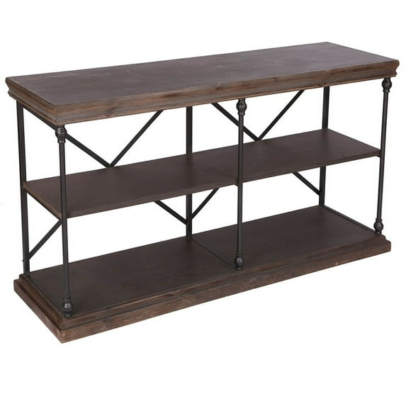 Crestview Collection Covington Wood 2-shelve Console Table in Cherry