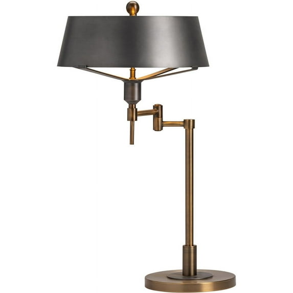 Crestview Collection Duke Metal Swing Arm Table Lamp in Gold
