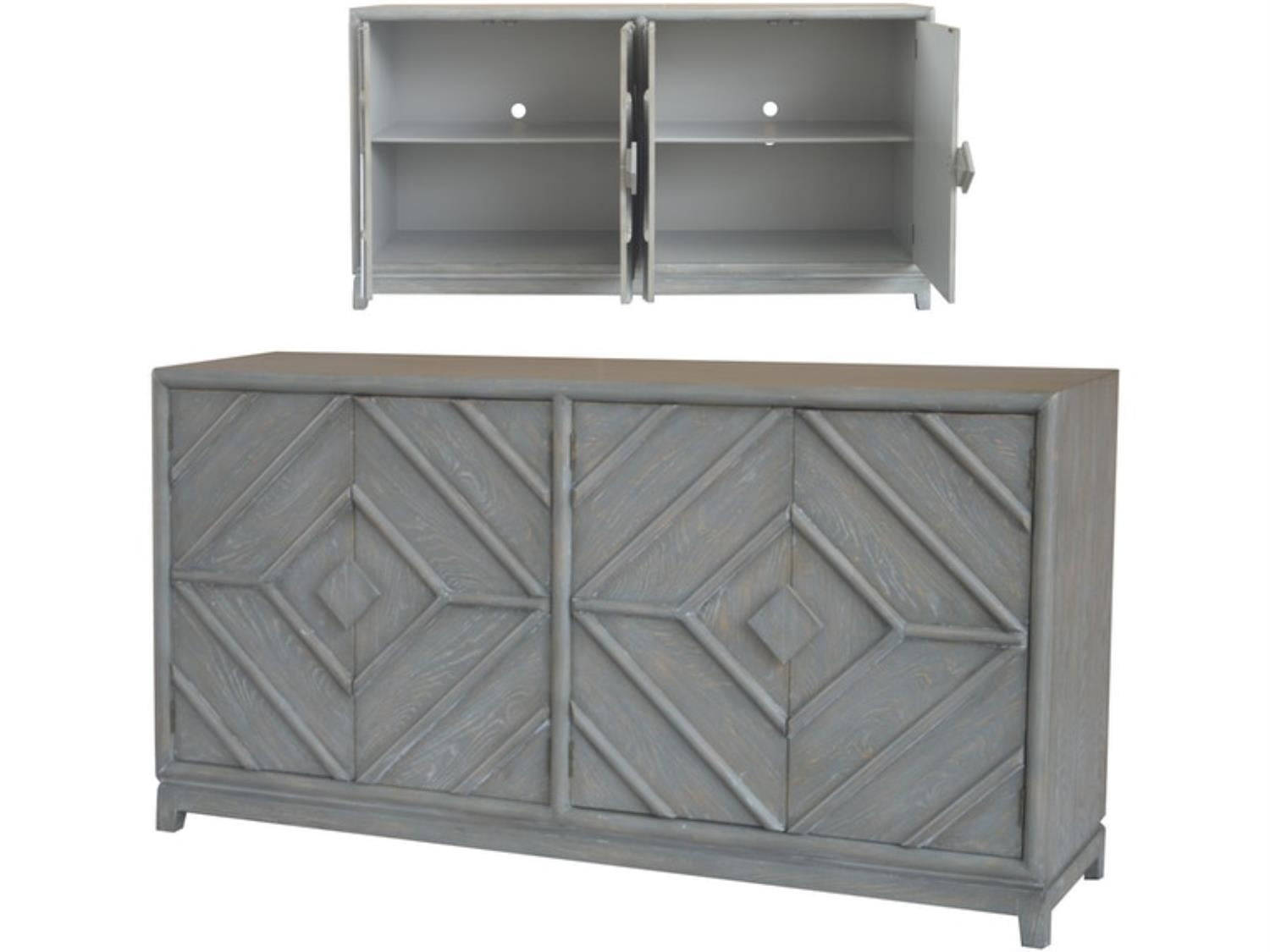Emerson Grey Oak 74" Sideboard with Diamond Design Doors