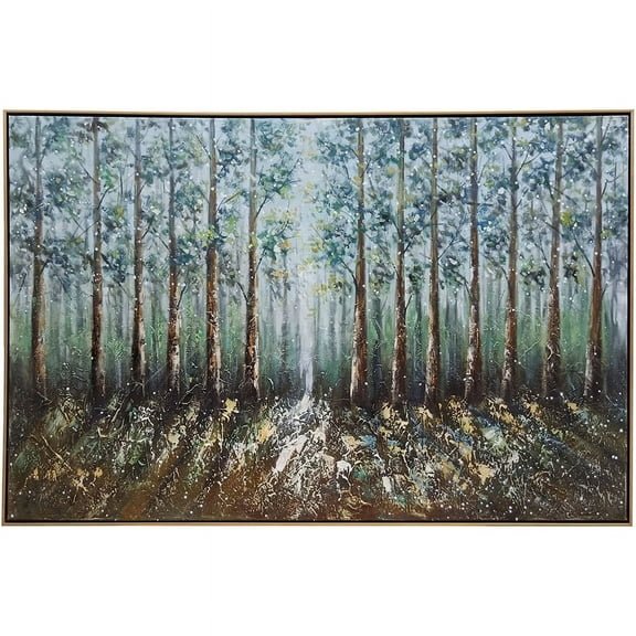 Crestview Collection Greenlands  Multi-Color Cotton Canvas Painting