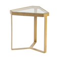 thumbnail image 1 of Crestview Collection Melrose Triangle Accent Table Gold Metal/Glass Top, 1 of 2