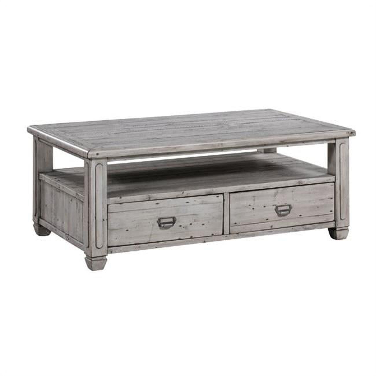 Crestview Collection Pembroke Plantation Wooden Cocktail Table in Light Gray