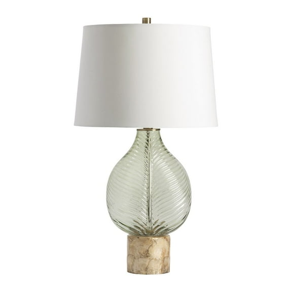 Crestview Collection Tropic Leaf Glass Table Lamp in Green