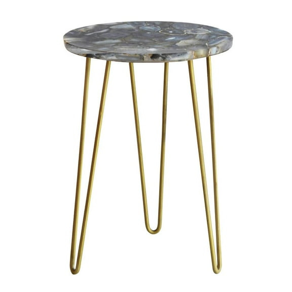 Crestview Collection Bengal Manor Blue Agate Accent Table