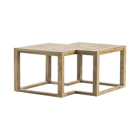 Crestview Collection Winfield Solid Wood Diamond Cocktail Table in Brown