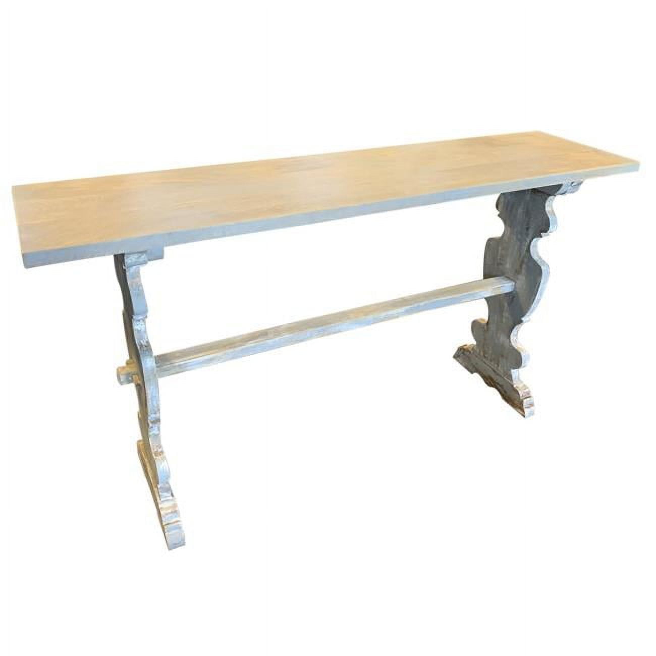 Rustic Farmhouse 55" Wood Console Table with Storage