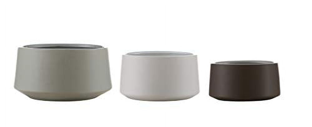 Handcrafted Ceramic Set of 3 Nesting Bowls in Neutral Tones