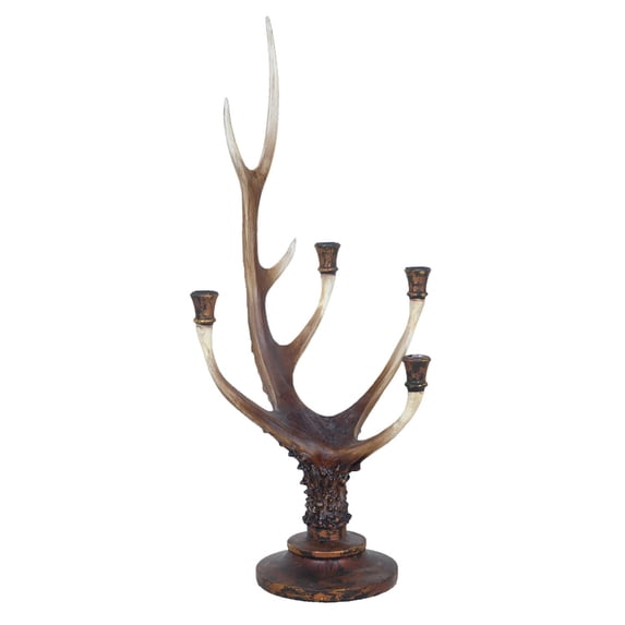 Crestview Stag Candleholder In Polyres In Resin Antler Finish CVCHE653