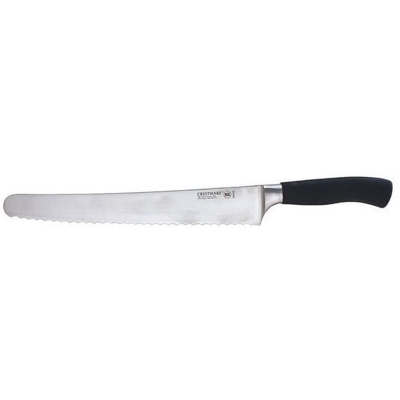 crestware kn122 bread knife,serrated,10 in. l,black g1892226
