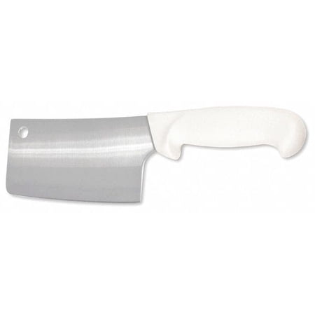 Crestware Cleaver,6 in Blade,White Handle KN60