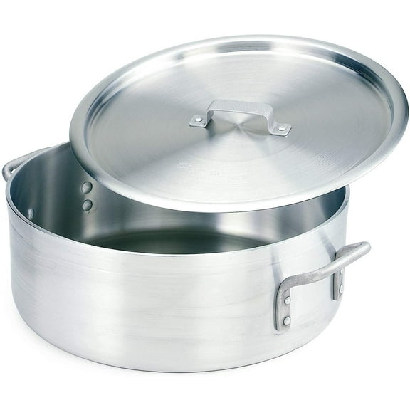 Crestware Extra Heavy Weight Aluminum Braziers with Pan Covers, 30 Quart