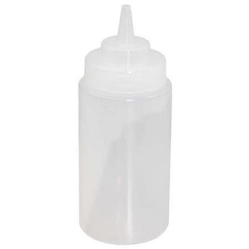 Crestware Squeeze Bottle, Plastic, Clear, 16 oz., PK12