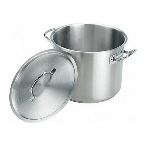 Crestware Stock Pot,11 3/8 in Dia,SS SSPOT16