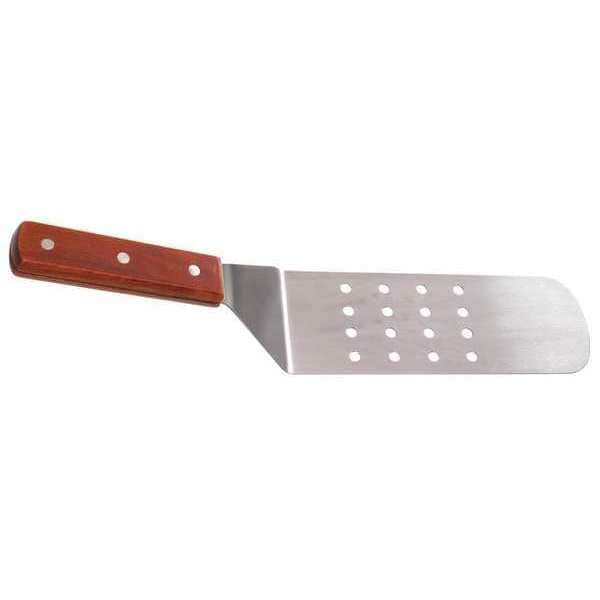 14.5-Inch Stainless Steel Perforated Turner with Wood Handle