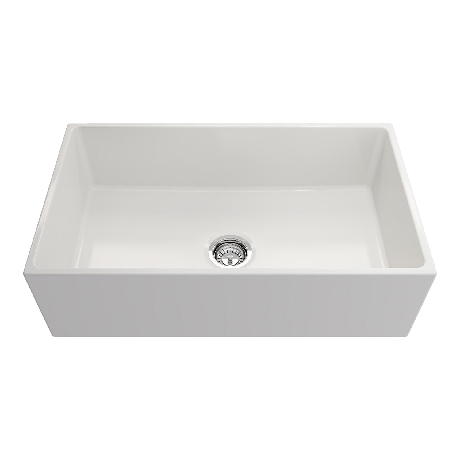 33" Fireclay Kitchen Sink, Crestwood Farmhouse Sink, White Fireclay Kitchen sink, Single Bowl Apron Front, Plain Ceramic Farm sink
