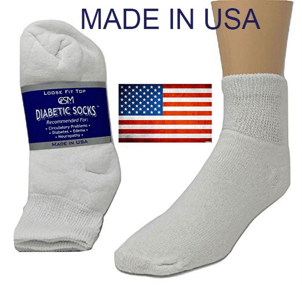 Creswell 12 Pairs White Diabetic Ankle Socks 10-13 Size MADE IN U.S.A