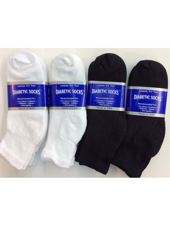 Creswell 18 Pairs Of Mens White And Black Diabetic Ankle Socks 13-15 King Size