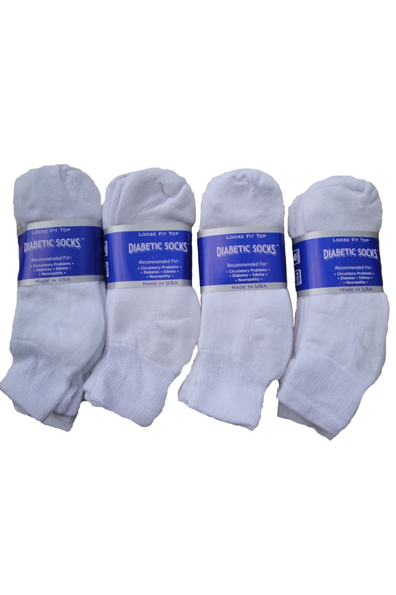 Creswell 18 Pairs Of Mens White Diabetic Ankle Socks 13-15 King Size Made in USA