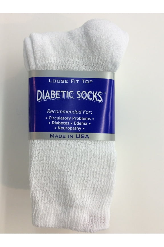 Creswell 18 Pairs Of Mens White Diabetic Crew Socks 10-13 Size