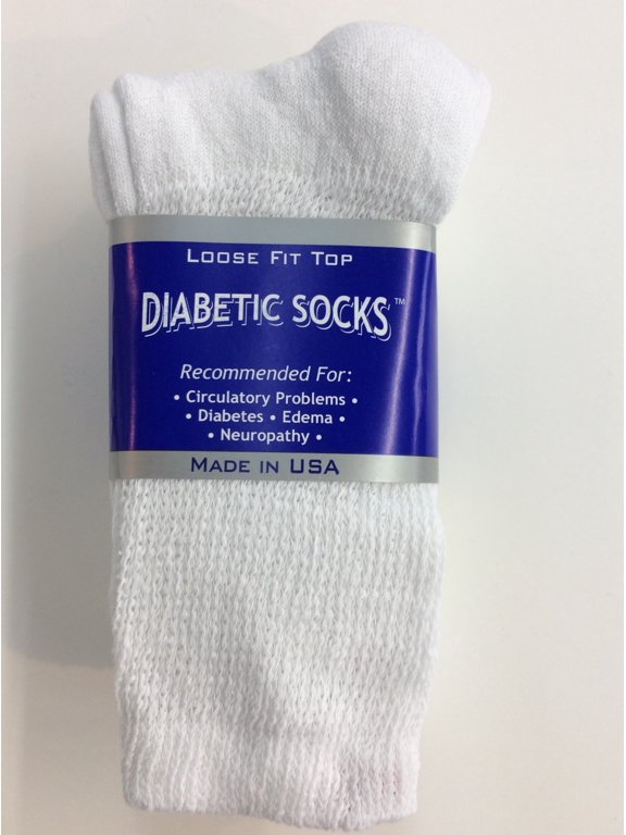 Creswell 18 Pairs Of Mens White Diabetic Crew Socks 10-13 Size