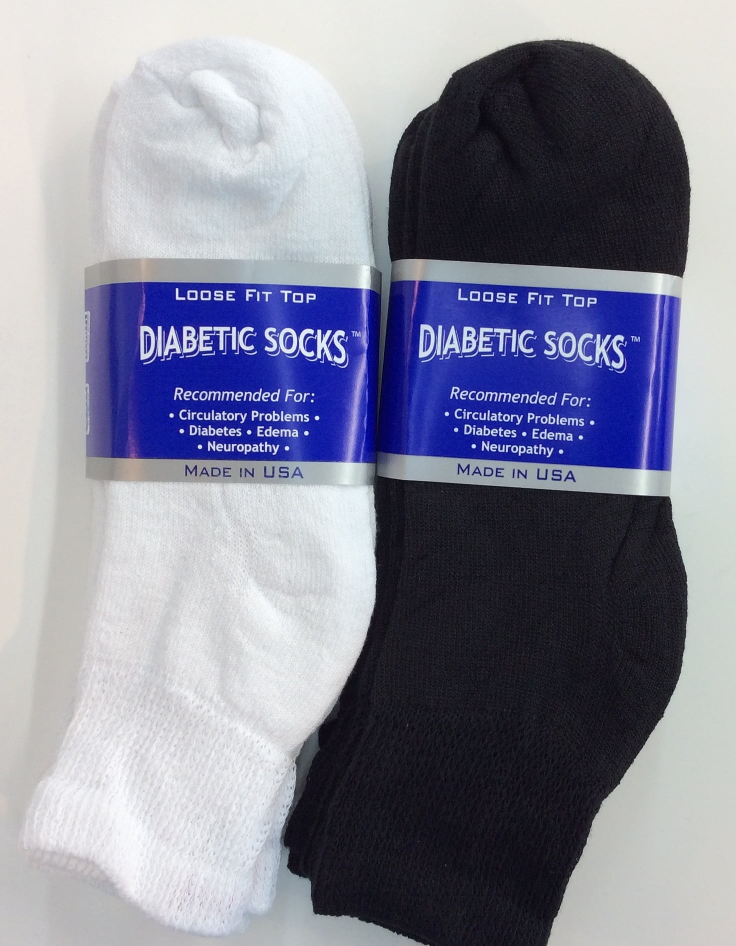 Creswell 18 Pairs of Mens Black and White Diabetic Ankle Socks 10-13 Size
