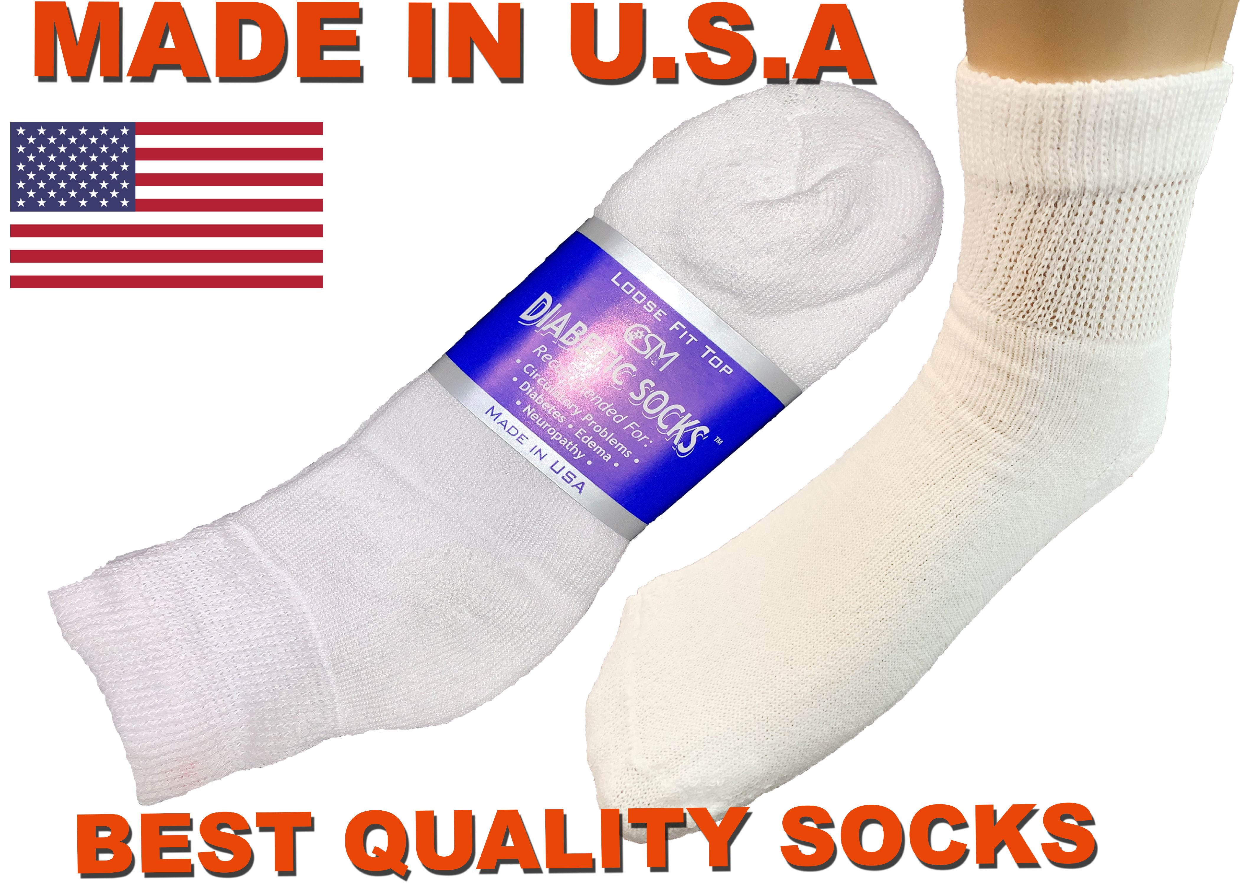 Creswell 24 Pairs Of Mens White Diabetic Ankle Socks 13-15 Size MADE IN USA